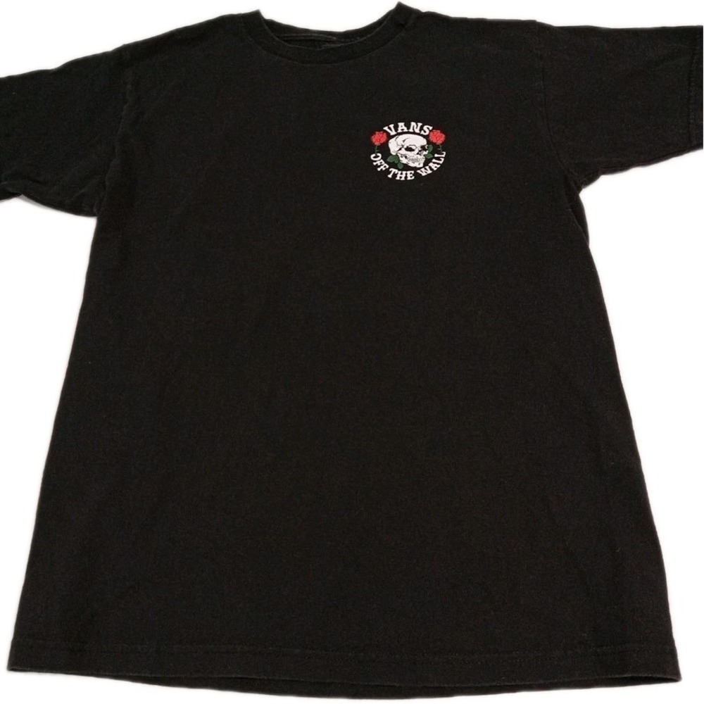 Vans Off the Wall Skull & Roses Graphic short Sleeve Shirt Size Medium